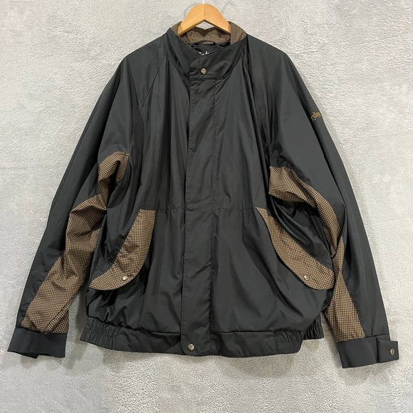 FootJoy Dryjoys Jacket Mens 2XL Golf Windbreaker‎ Full Zip Herringbone Retro 90s